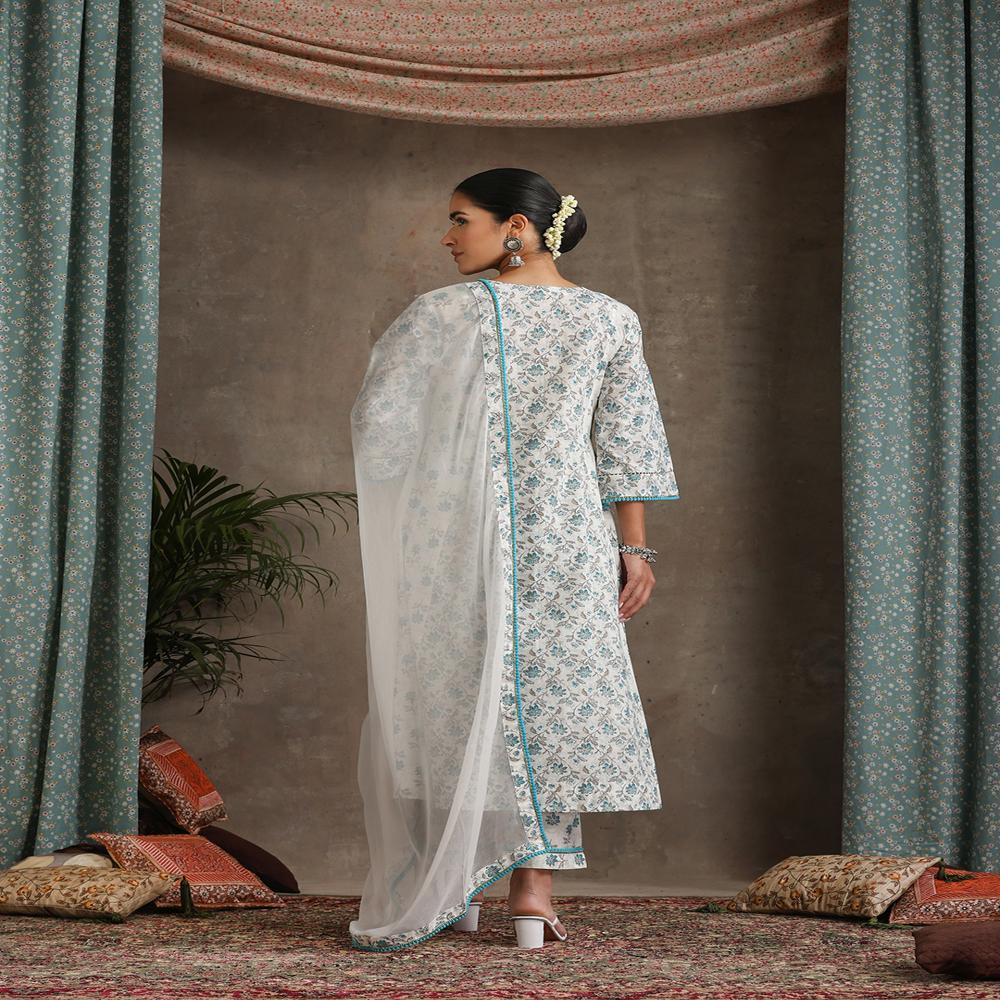 Anarkali Kurta Set - Color: White