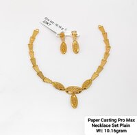 22KT New Design Gold Paper Casting Pro Max Necklace  Plain