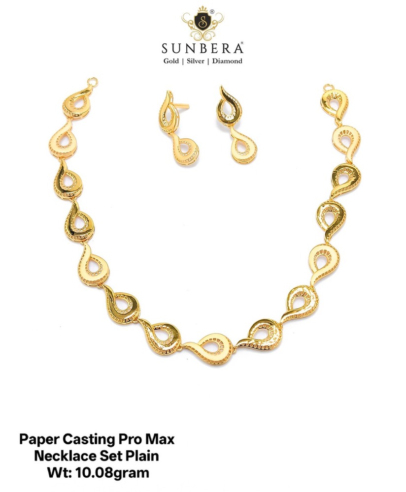 22KT New Design Gold Paper Casting Pro Max Necklace  Plain