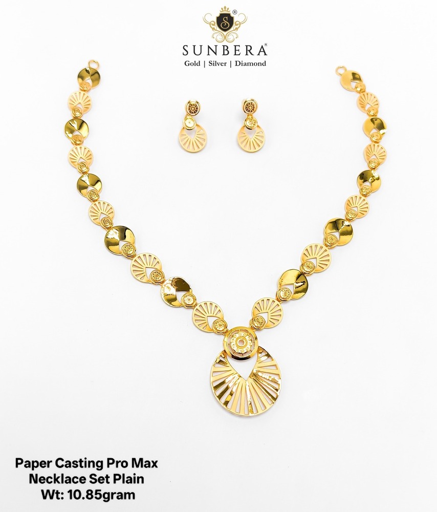 22KT New Design Gold Paper Casting Pro Max Necklace  Plain