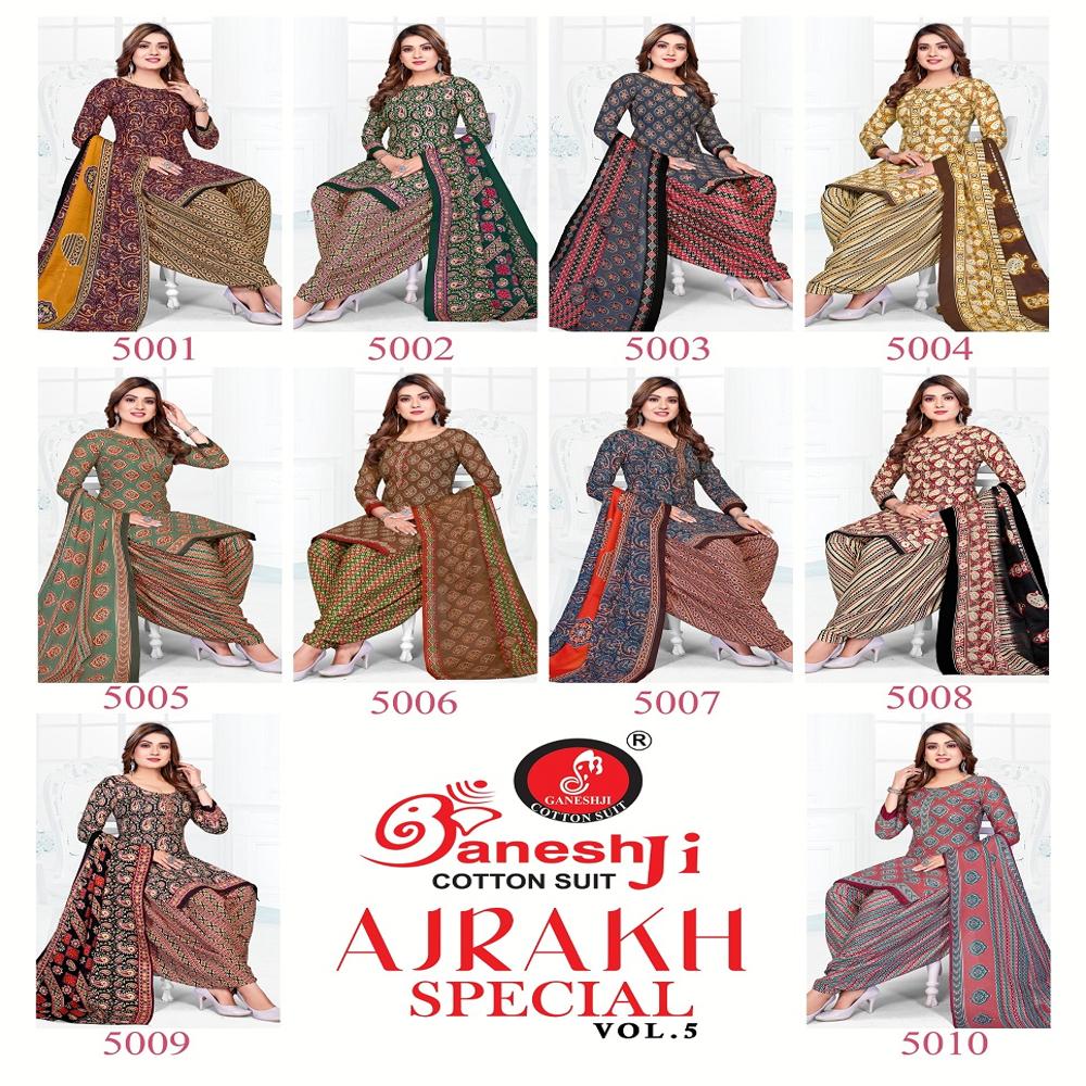 Ganeshji Ajrakh Special Vol 5 Dress Material
