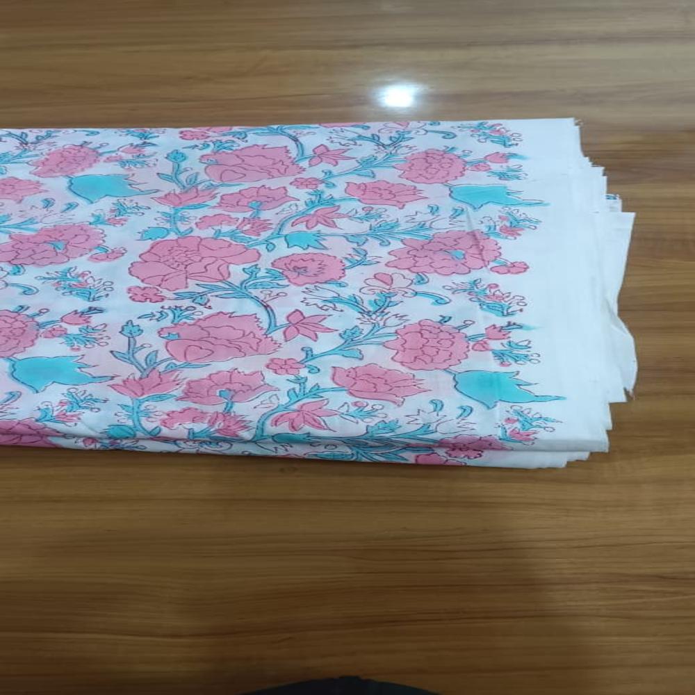 Block Printed Cotton Fabric - Attributes: Washable
