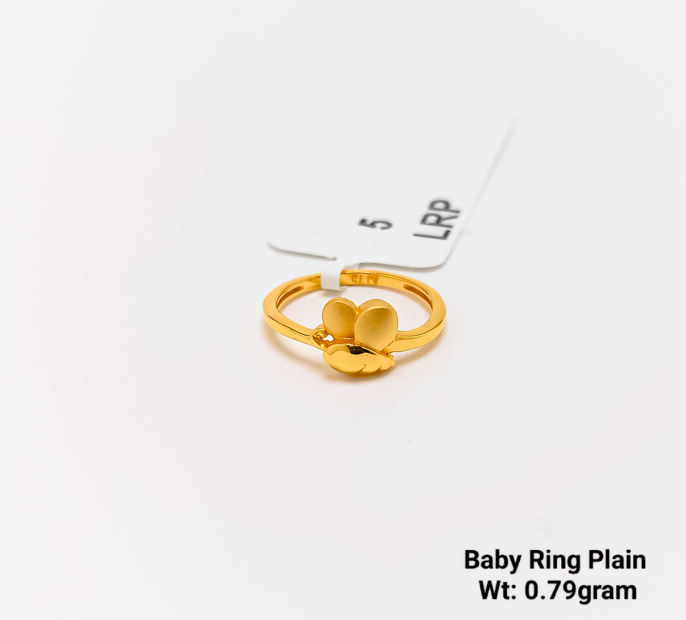 22KT New Design Gold Baby Ring Plain
