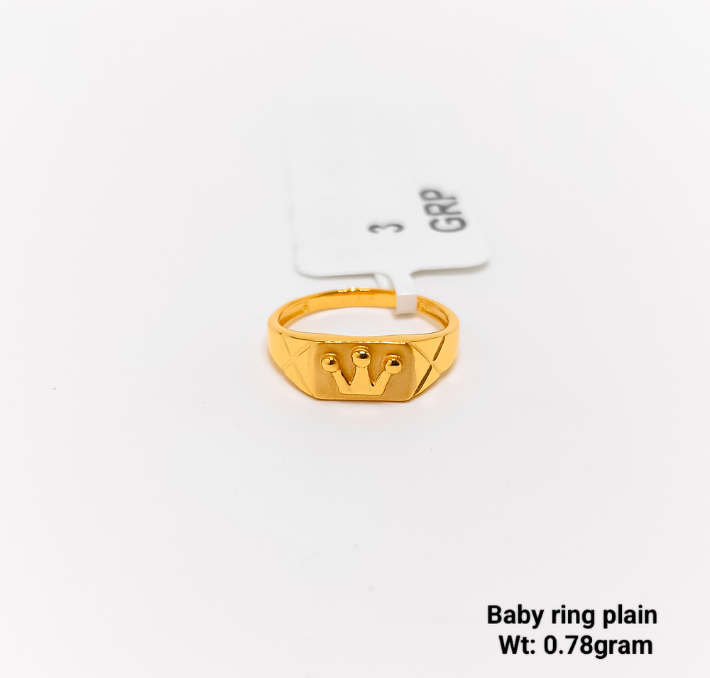 22KT New Design Gold Baby Ring Plain