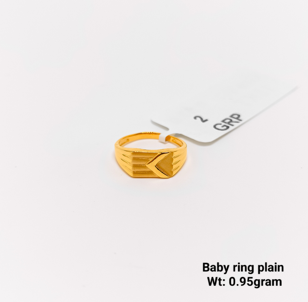 22KT New Design Gold Baby Ring Plain