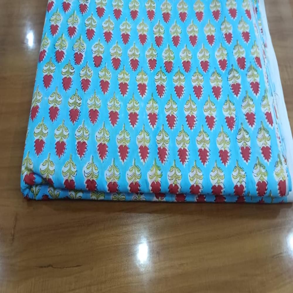 Beautiful Hand Block  Floral Printed Fabric