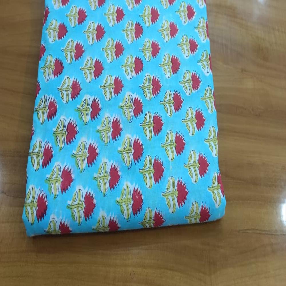 Beautiful Hand Block  Floral Printed Fabric