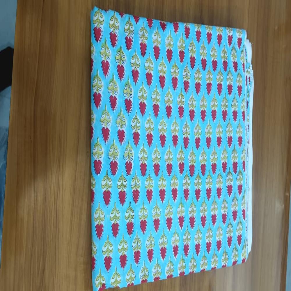 Beautiful Hand Block  Floral Printed Fabric