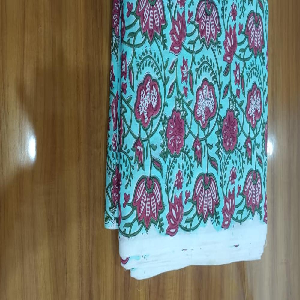 Sanganeri Hand Block Printed Cotton Fabric