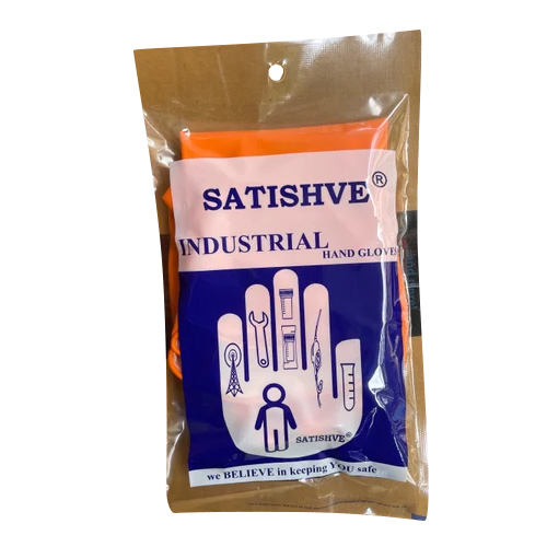 Industrial Rubber Hand Gloves - Color: Orange