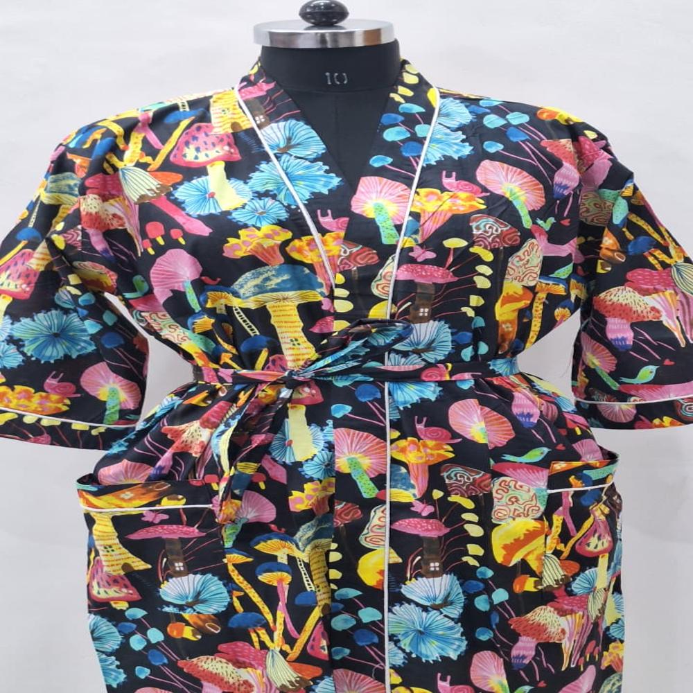 Hand Block Printed Bathrobe