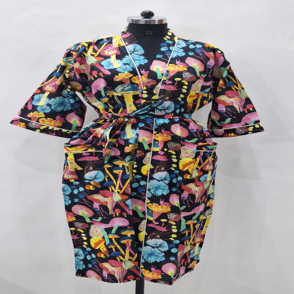 Hand Block Printed Bathrobe
