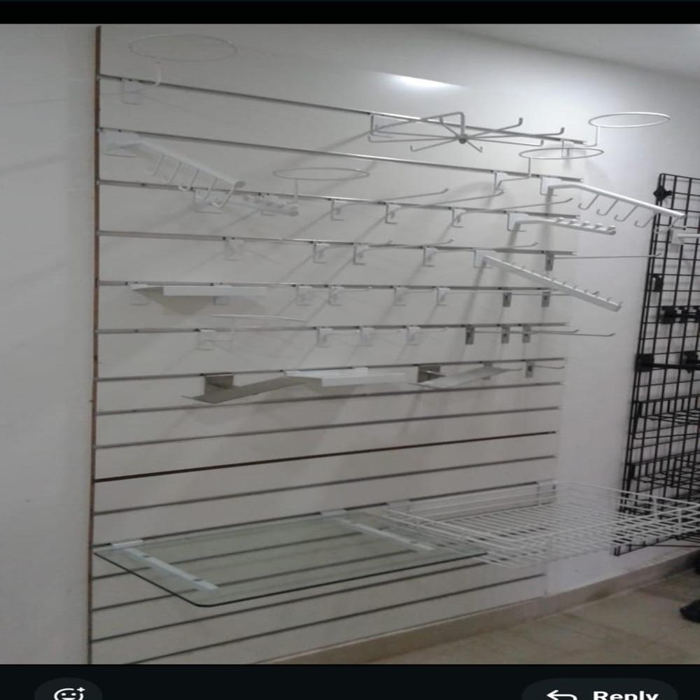 Mdf Slatwall Display Rack - Color: White