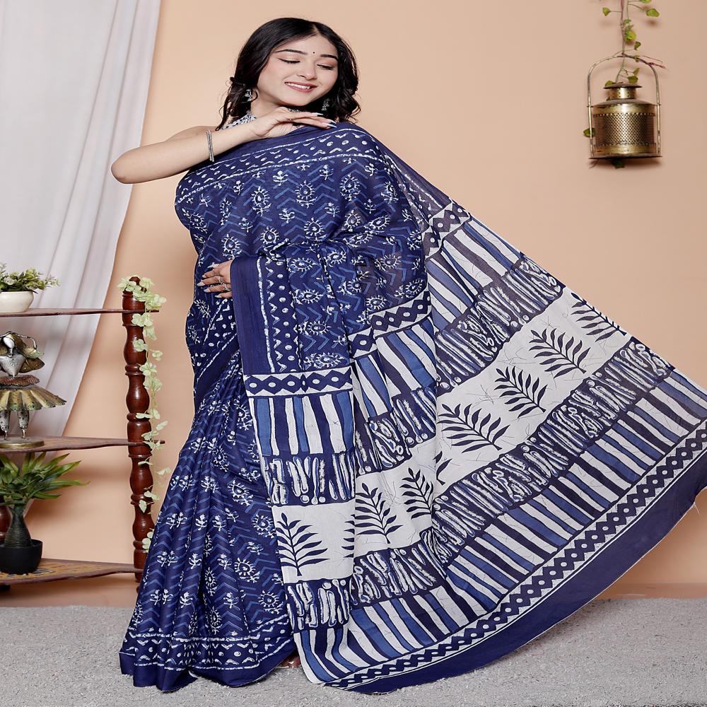 cotton mulmul saree