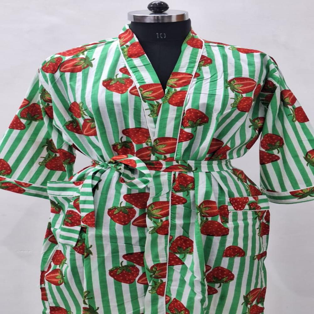 Beautiful Block Printed Cotton Bathrobe