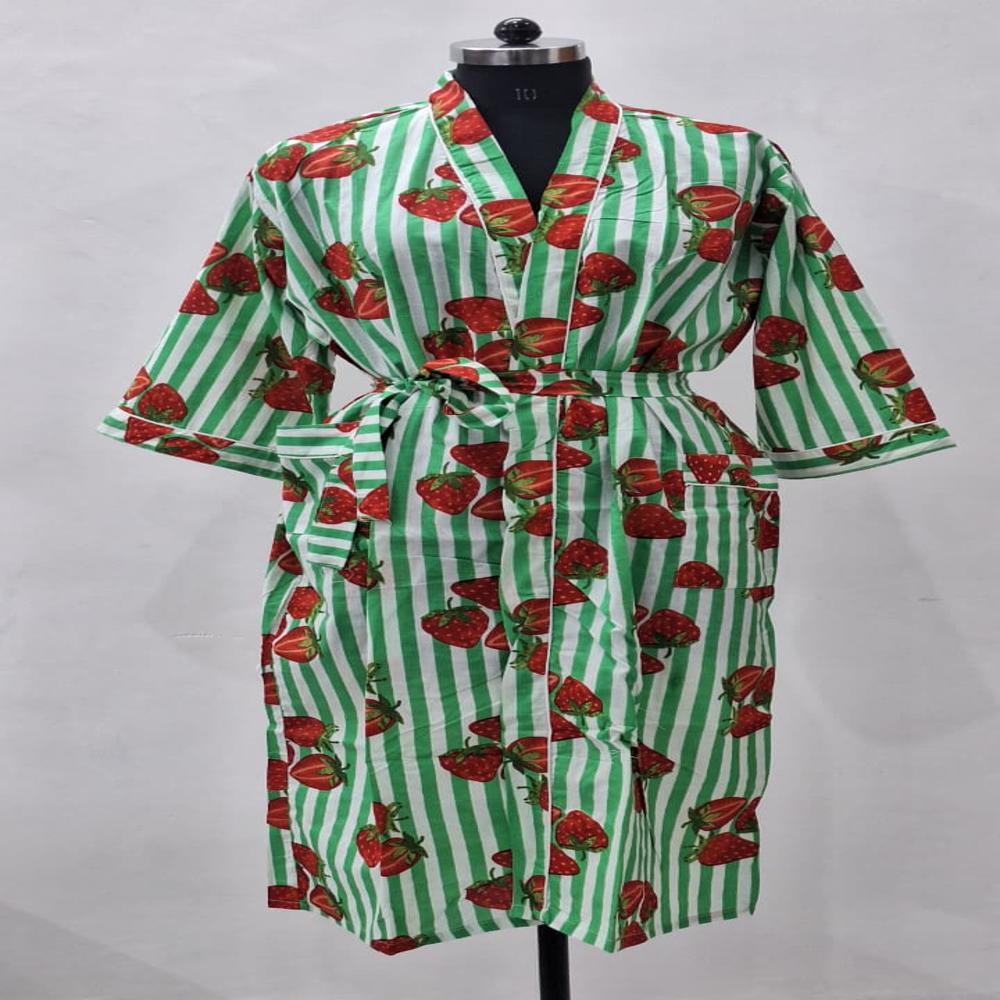 Beautiful Block Printed Cotton Bathrobe