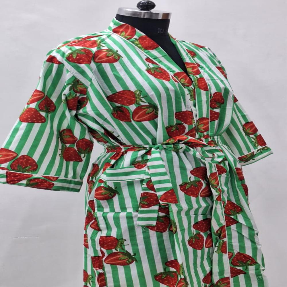 Beautiful Block Printed Cotton Bathrobe