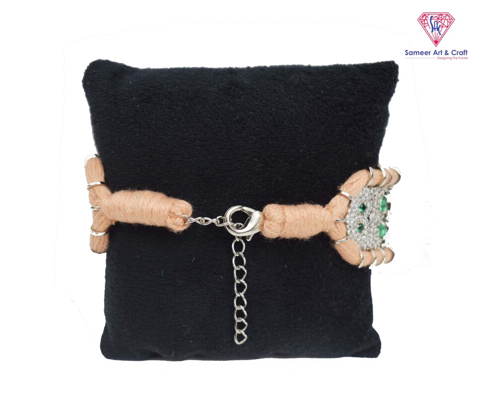 American Diamond Woven Macrame Adjustable Bracelet