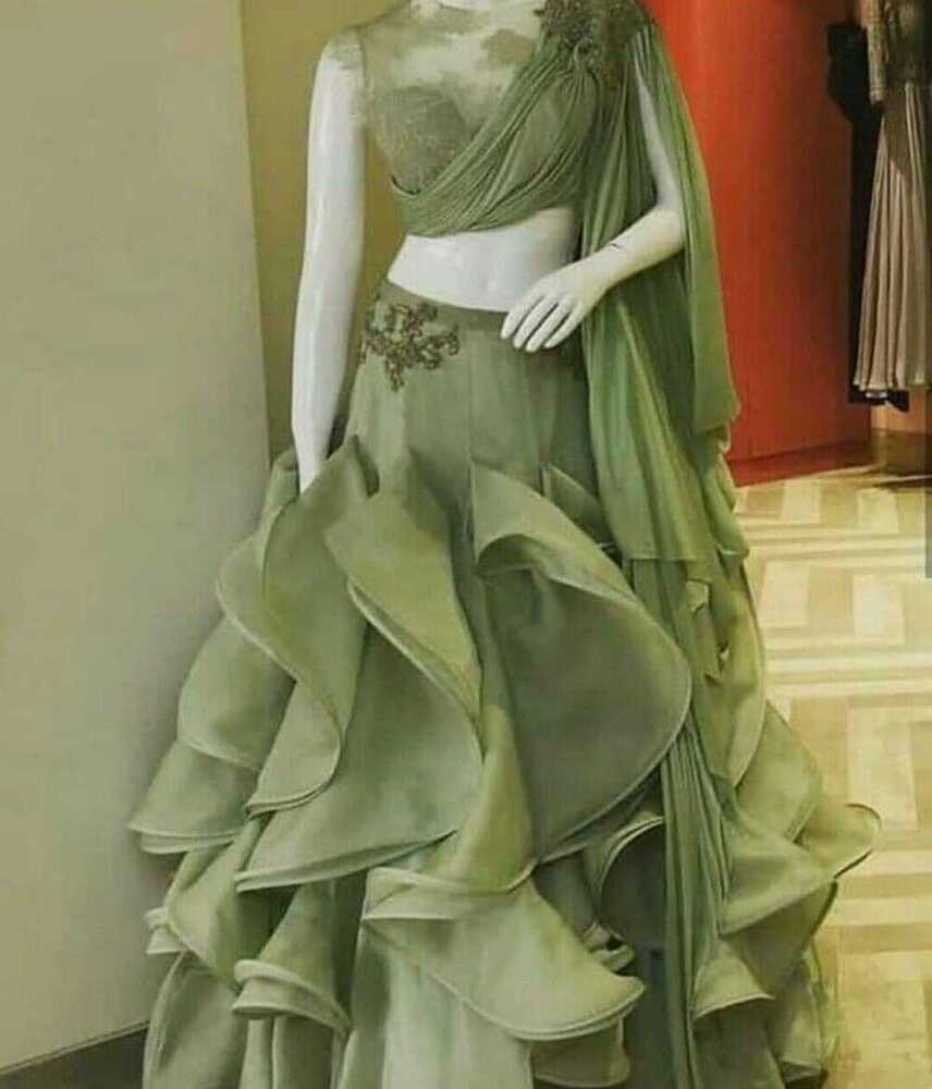 Mehndi Color Women Gown