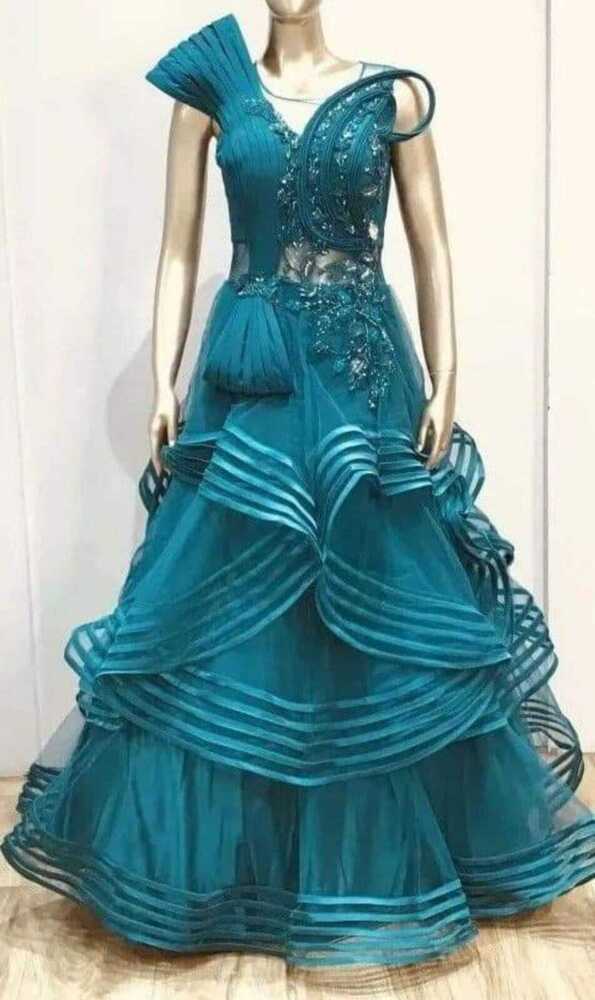 Net Embroidered Designer Party Wear Gown