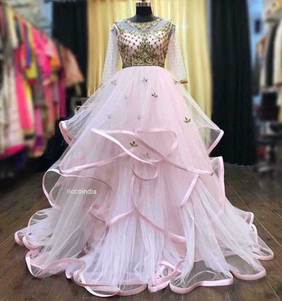 Baby Pink Color Women Gown