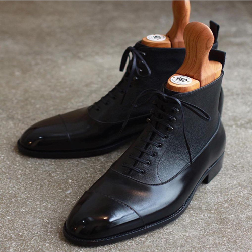 Black Color Mens Party Wear Leather Shoe