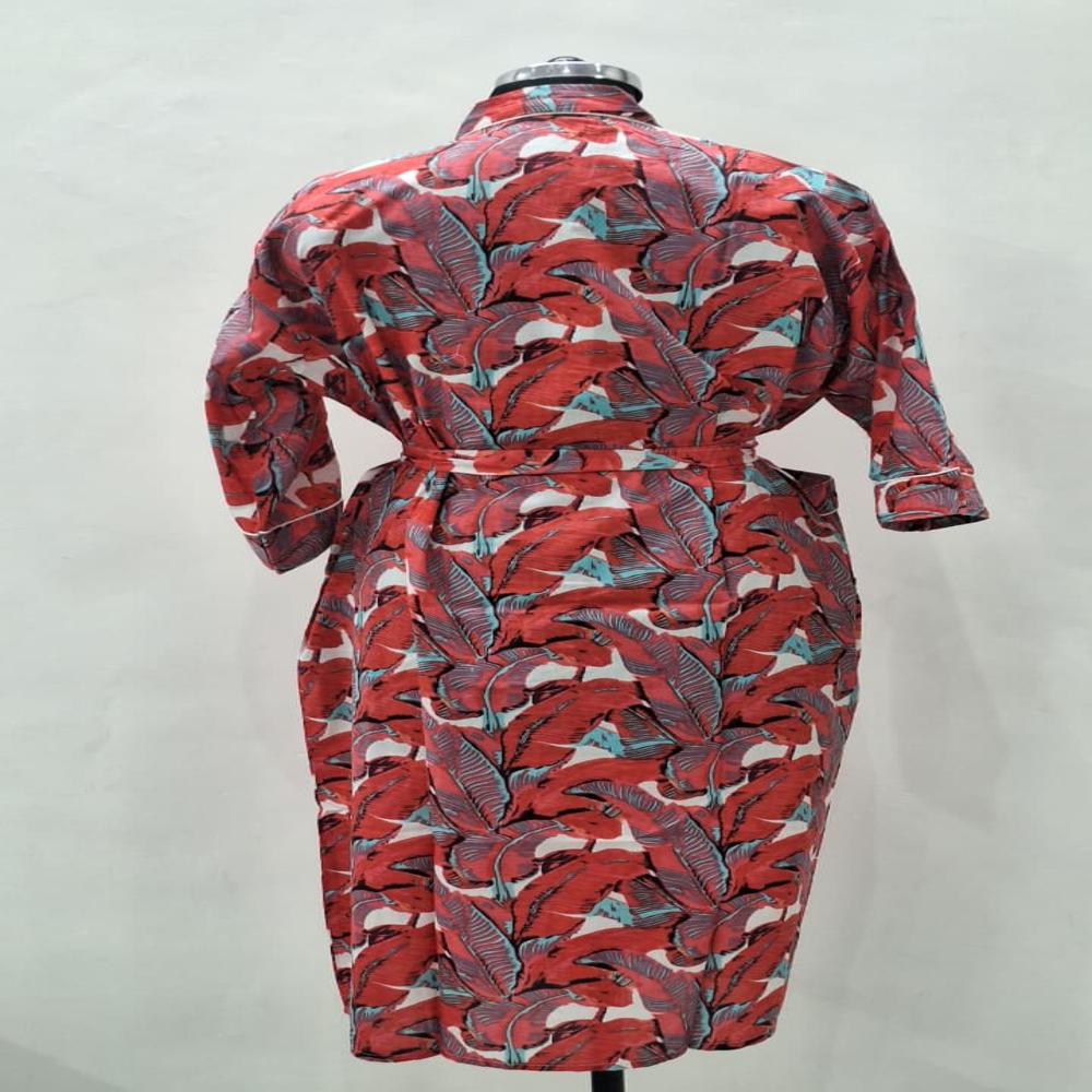 Sanganeri Block Printed Cotton Bathrobe