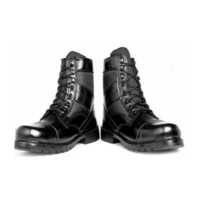 Black Color Light Weight Army Long Boot - Design: Fancy