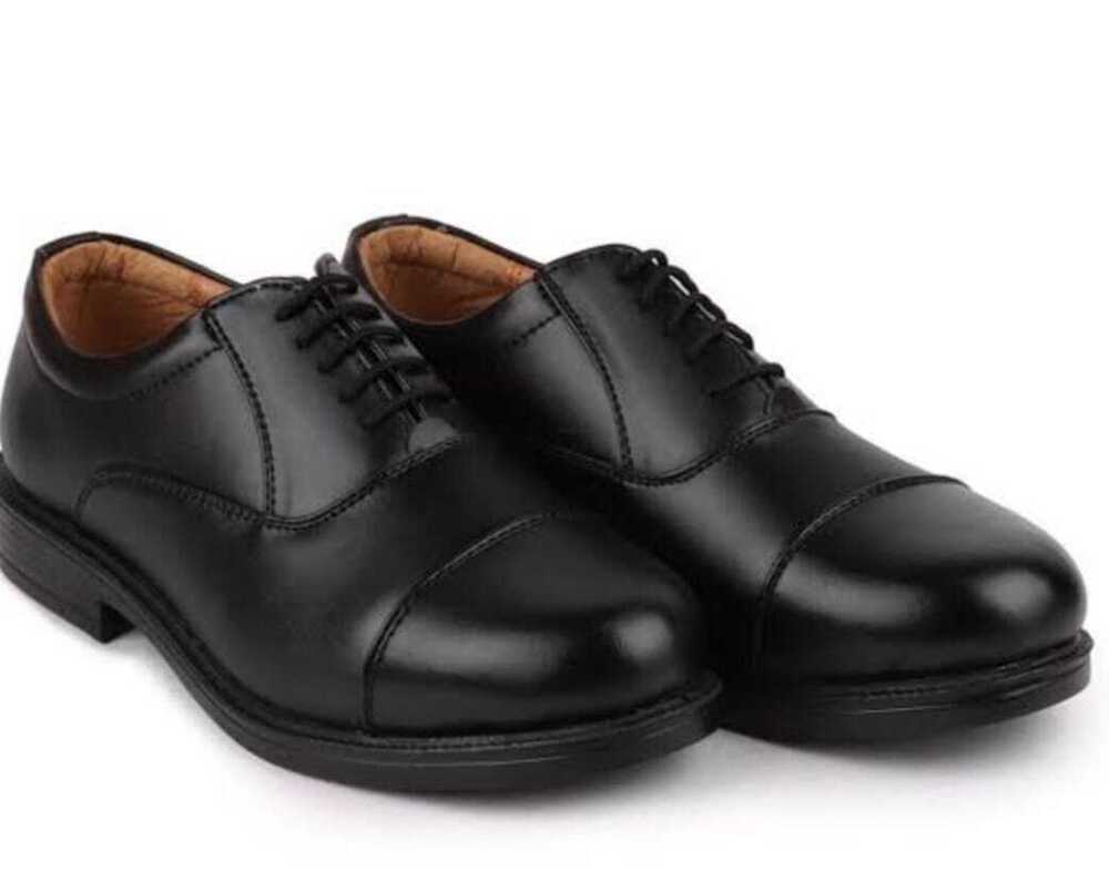 Black Color Leather Cut Shoe