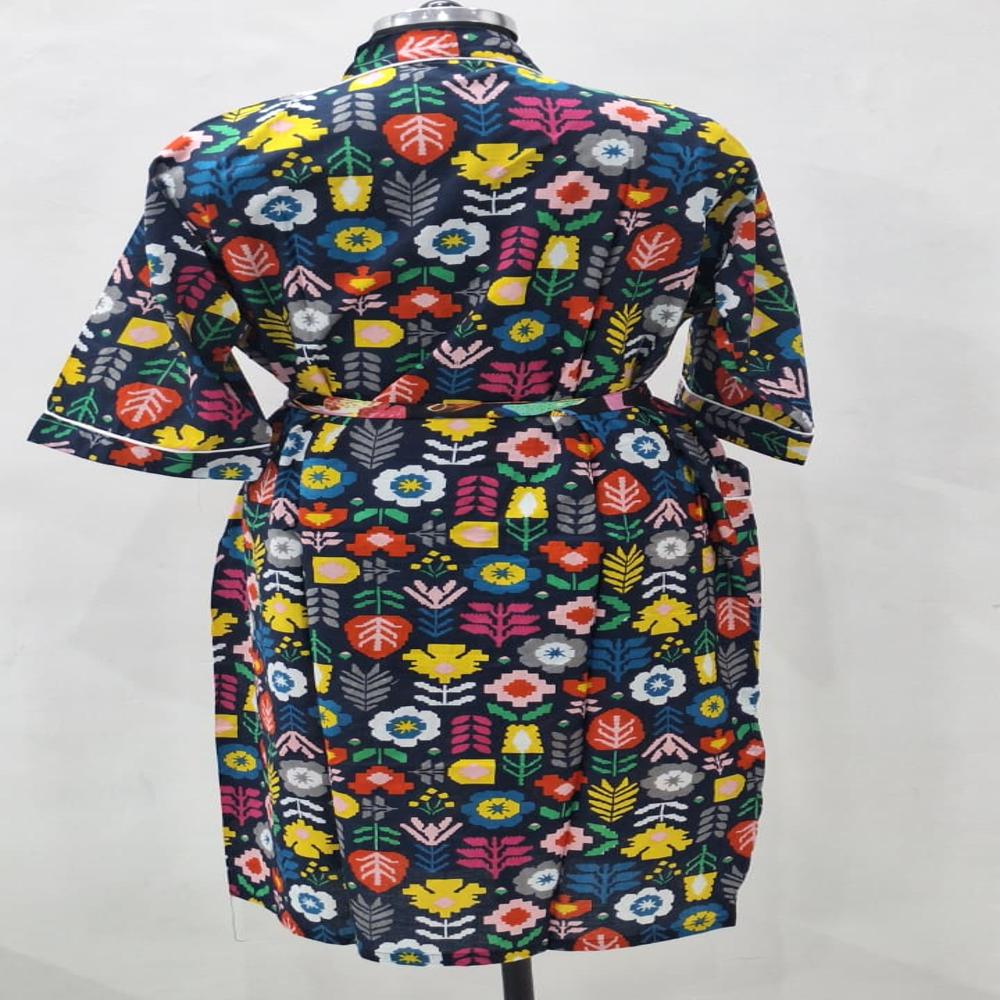 Jaipuri Block Printed Cotton Bathrobe