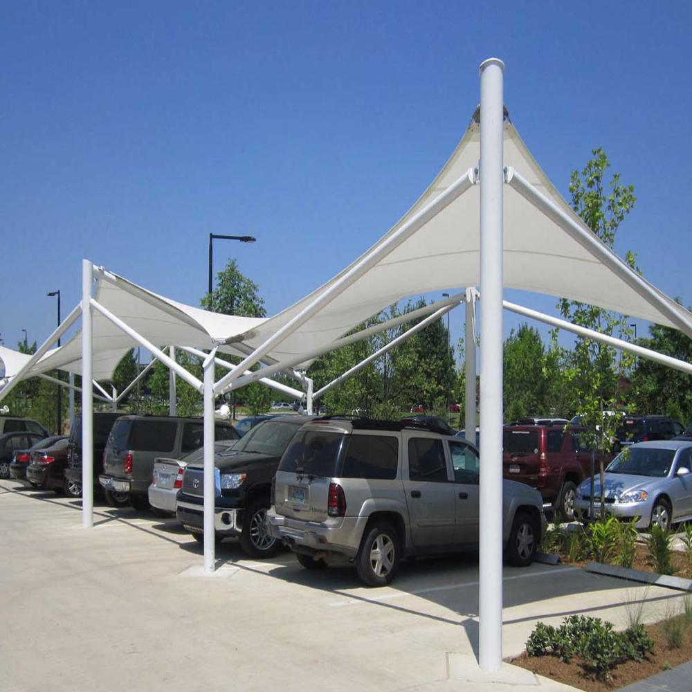 Tensile Structures - Ms Frame, Pvc Cover | Modular White Waterproof Outdoor Shade For Houses & Commercial Spaces, 1 Year Warranty