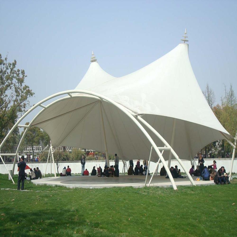 Tensile Structures - Ms Frame, Pvc Cover | Modular White Waterproof Outdoor Shade For Houses & Commercial Spaces, 1 Year Warranty