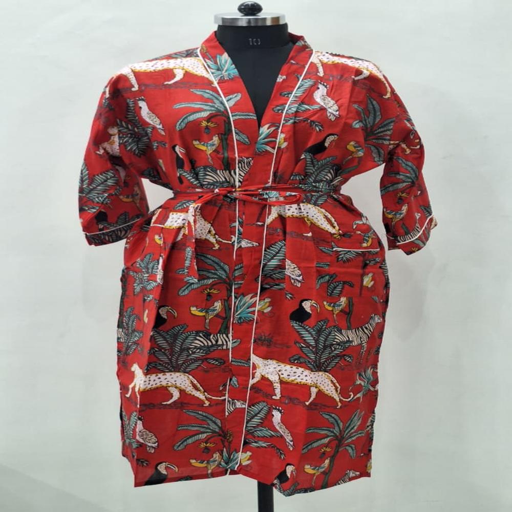Beautiful Printed Cotton Bathrobe