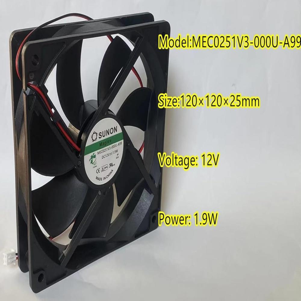 SUNON MEC0251V3-000U-A99 12V DC 1.9W 2-pin 12025mm Industrial Ball Bearing Axial Cooling Fan 