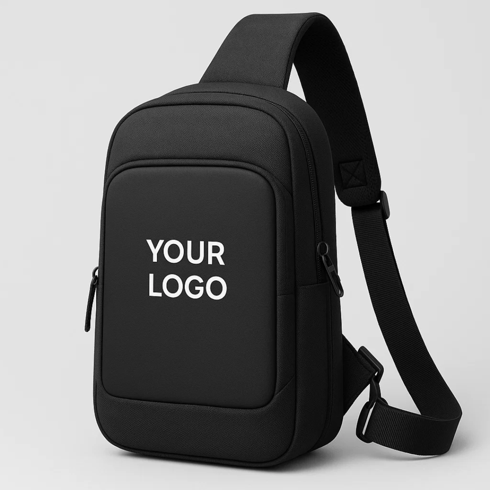 Men Sling Bag - Color: Black
