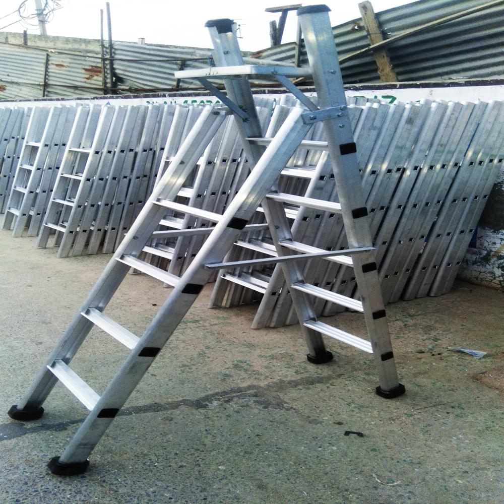 ALUMINIUM Stool Cum Straight Folding Ladder (Convertible)