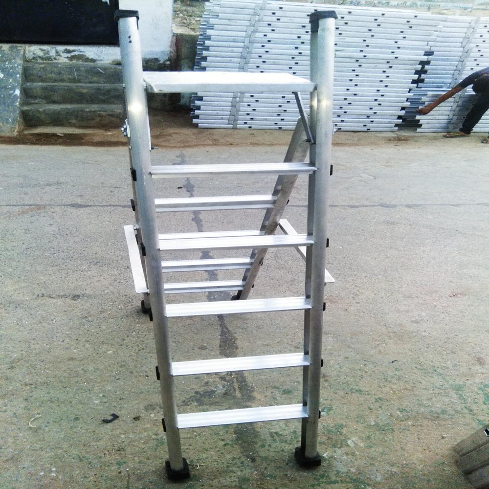 ALUMINIUM Stool Cum Straight Folding Ladder (Convertible)