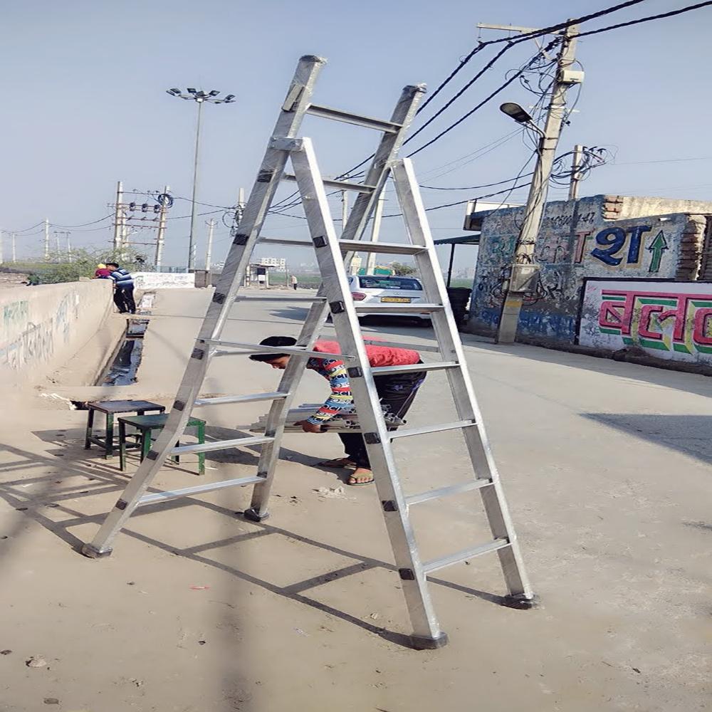 ALUMINIUM Stool Cum Straight Folding Ladder (Convertible)