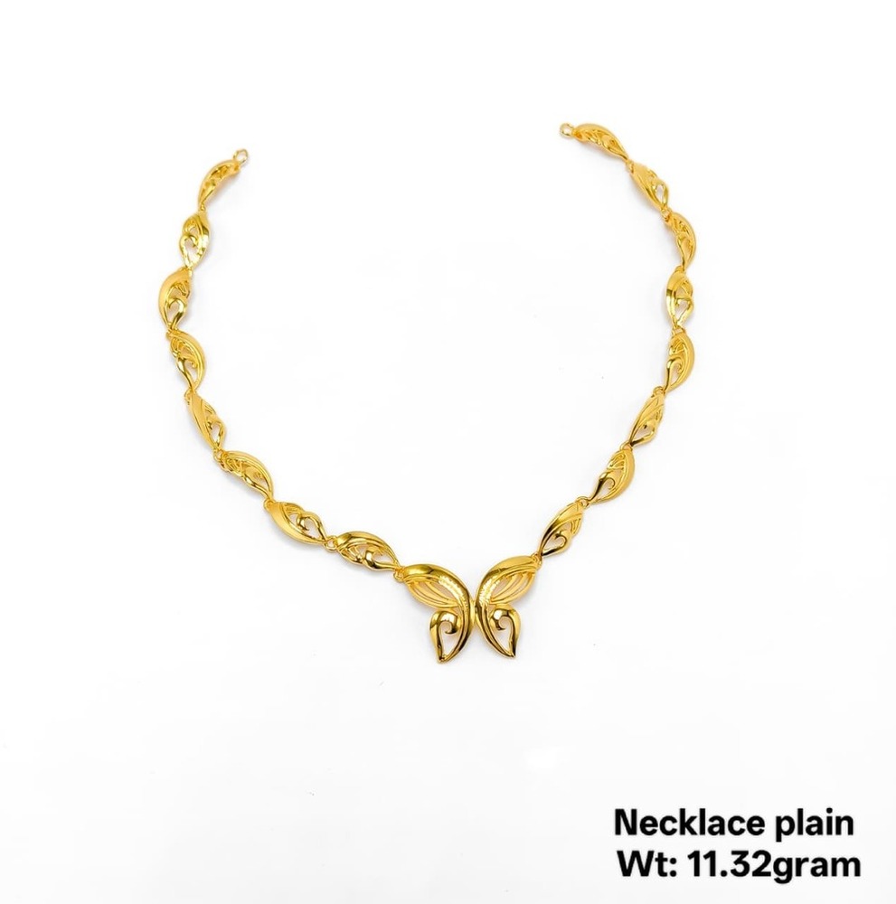 22KT New Design Gold Necklace Plain