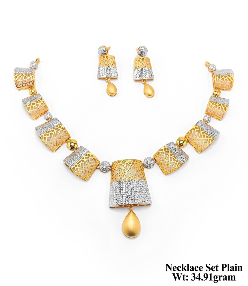 22KT New Design Gold Necklace Plain