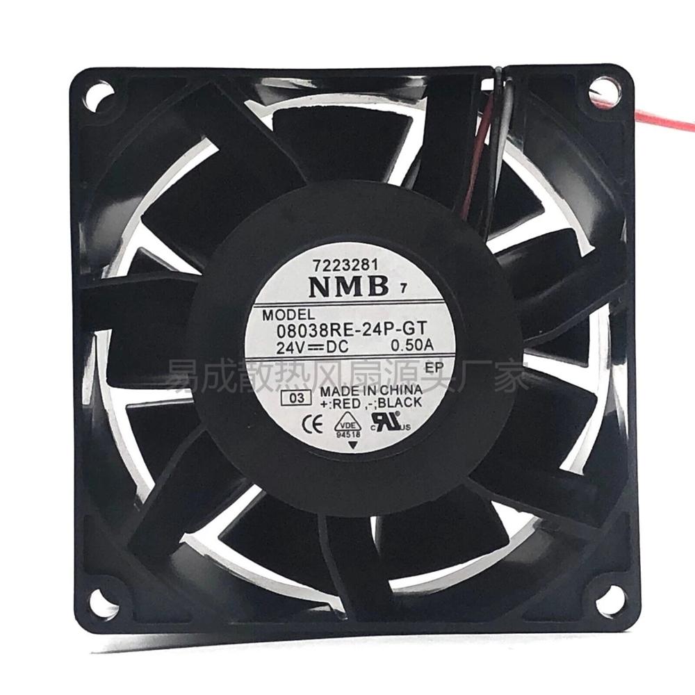 NMB 08038RE-24P-GT DC 24V 0.50A 8038 3-Wire Ball Bearing Industrial Axial Cooling Fan