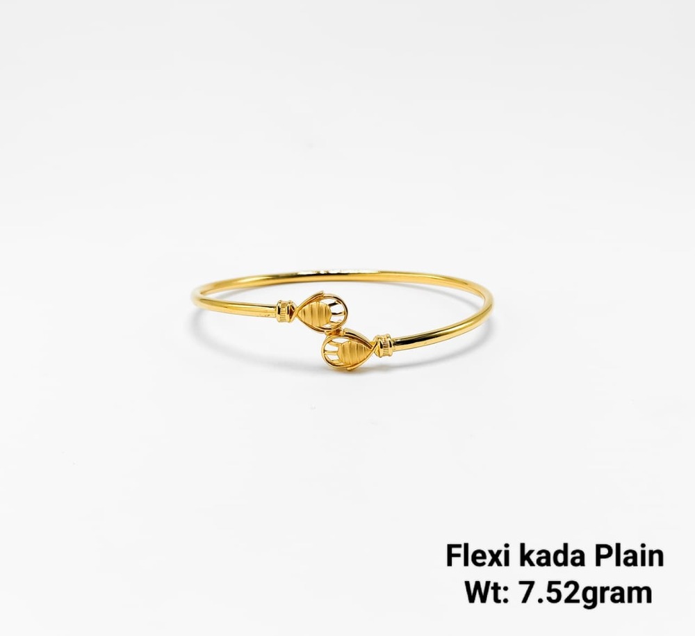 22KT New Design Gold Flexi Kada Plain