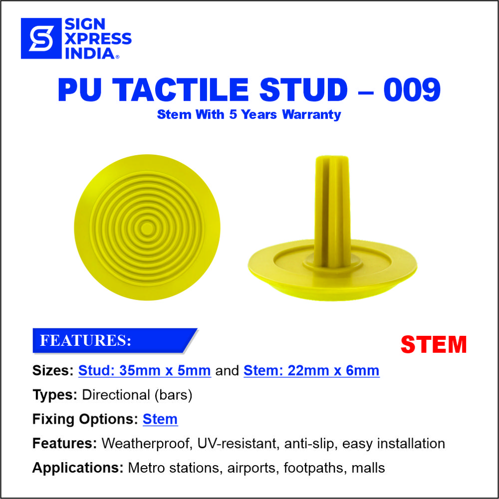 Pu Tactile Stud With Stem - 009 - Color: Yellow
