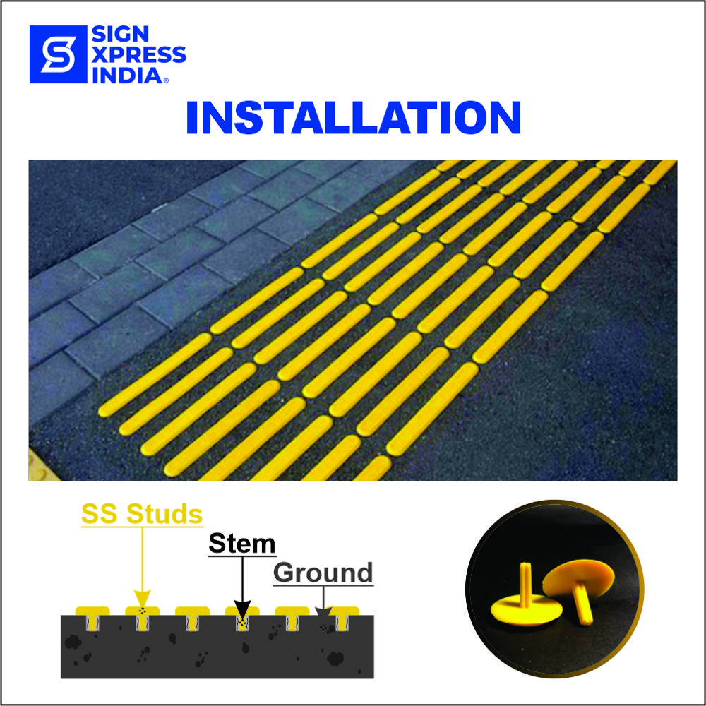 Pu Tactile Stud With Stem - 009 - Color: Yellow