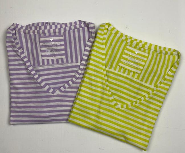 W13389 Ladies Striped Tops