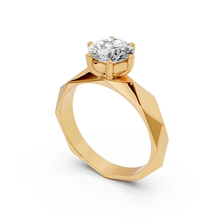 Lyric Solitaire Ring - Color: Golden