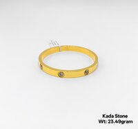 22KT New Design Gold Kada Stone