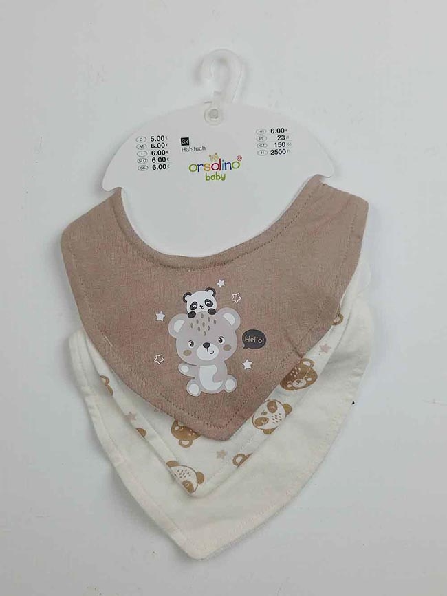 A31194 Baby Printed Bibs 3-Pc-Pack