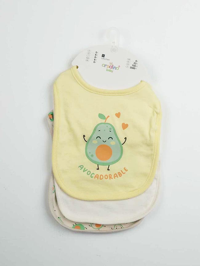 A31194 Baby Printed Bibs 3-pc-pack - Color: 15 Colors | 1 Style