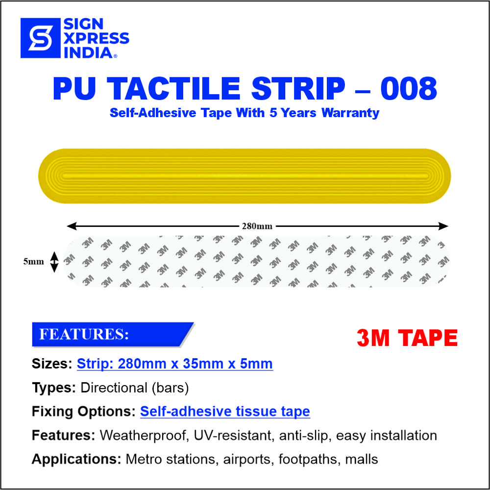 Pu Tactile Strip With 3m Self-adhesive - 008 - Color: Yellow